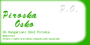 piroska osko business card